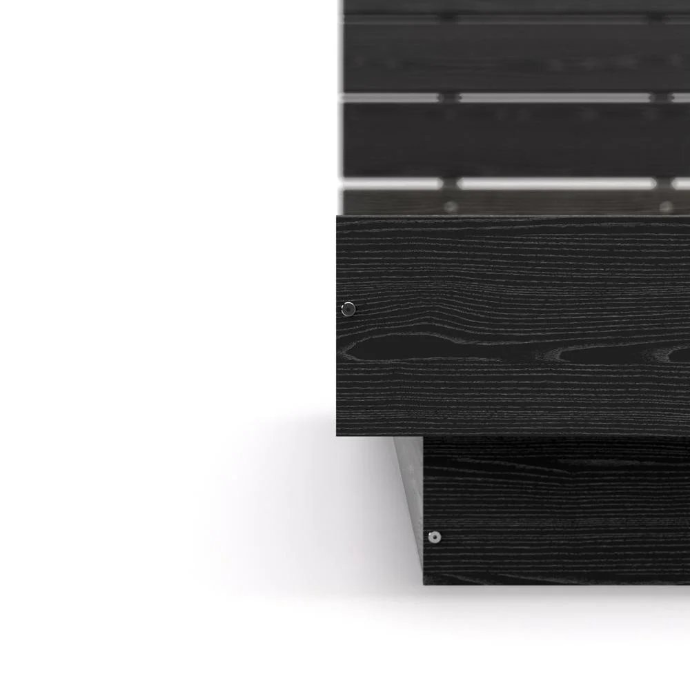 Belen Kox Scottsdale Full Bed with Slat Roll, Black Wood Grain