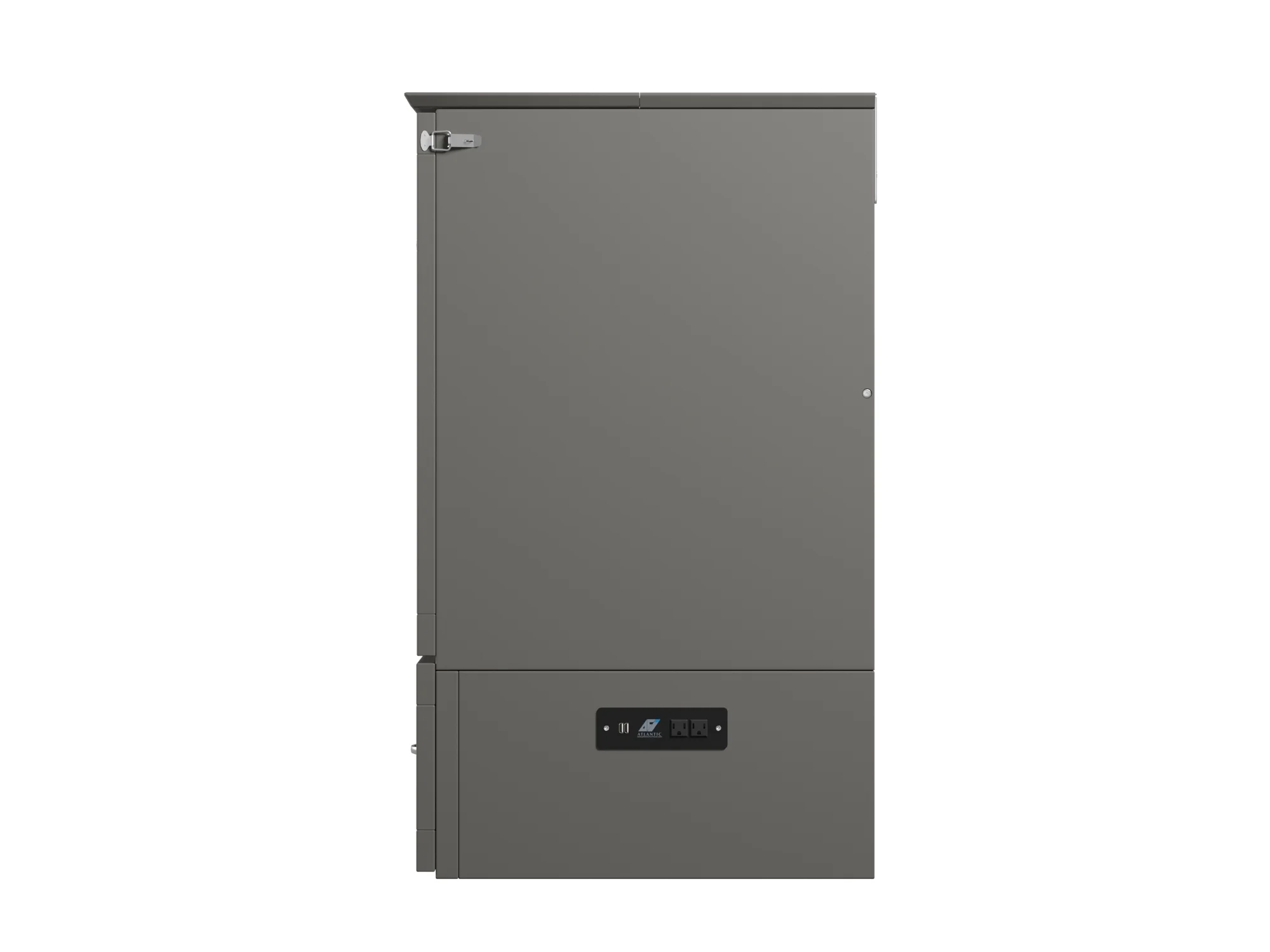 AFI Hamilton Twin XL Solid Wood Murphy Bed Chest with Mattress, Drawer and Charger, Grey