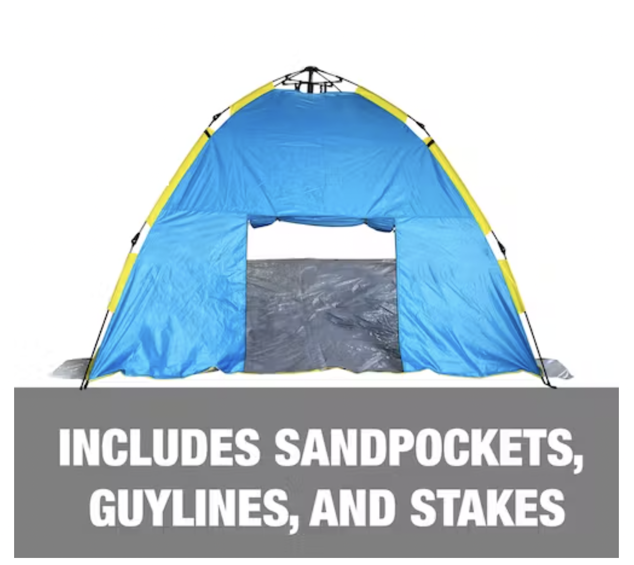 Bliss Hammocks BHT-A39-BY | Pop-Up Beach Tent W/ Carry Bag | Sun Protectant & Wind Resistant | Durable | Breathable Mesh Walls | Collapsible Design (Blue & Yellow)