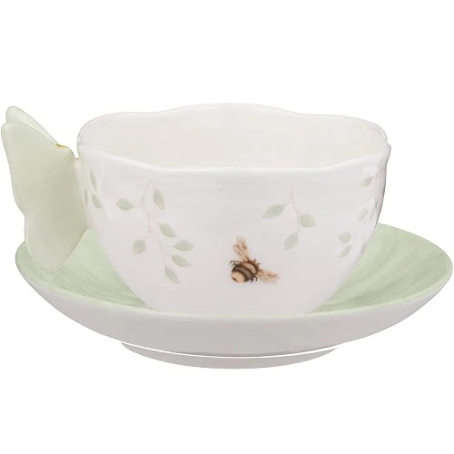 LENOX Butterfly Meadow Green Cup  Saucer