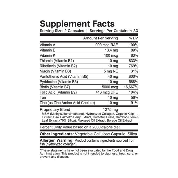 Hair Hero - Healthy Hair, Skin, and Nails - 5000 mcg Biotin | Essential Elements - 60 Day Supply (2-Pack)