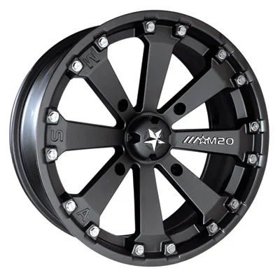 4/110 Motosport Alloys M20 Kore Wheel 14x7 3.5 + 3.5 Flat Black for Honda TRX 450S/ES 4X4 FOREMAN 1998-2004