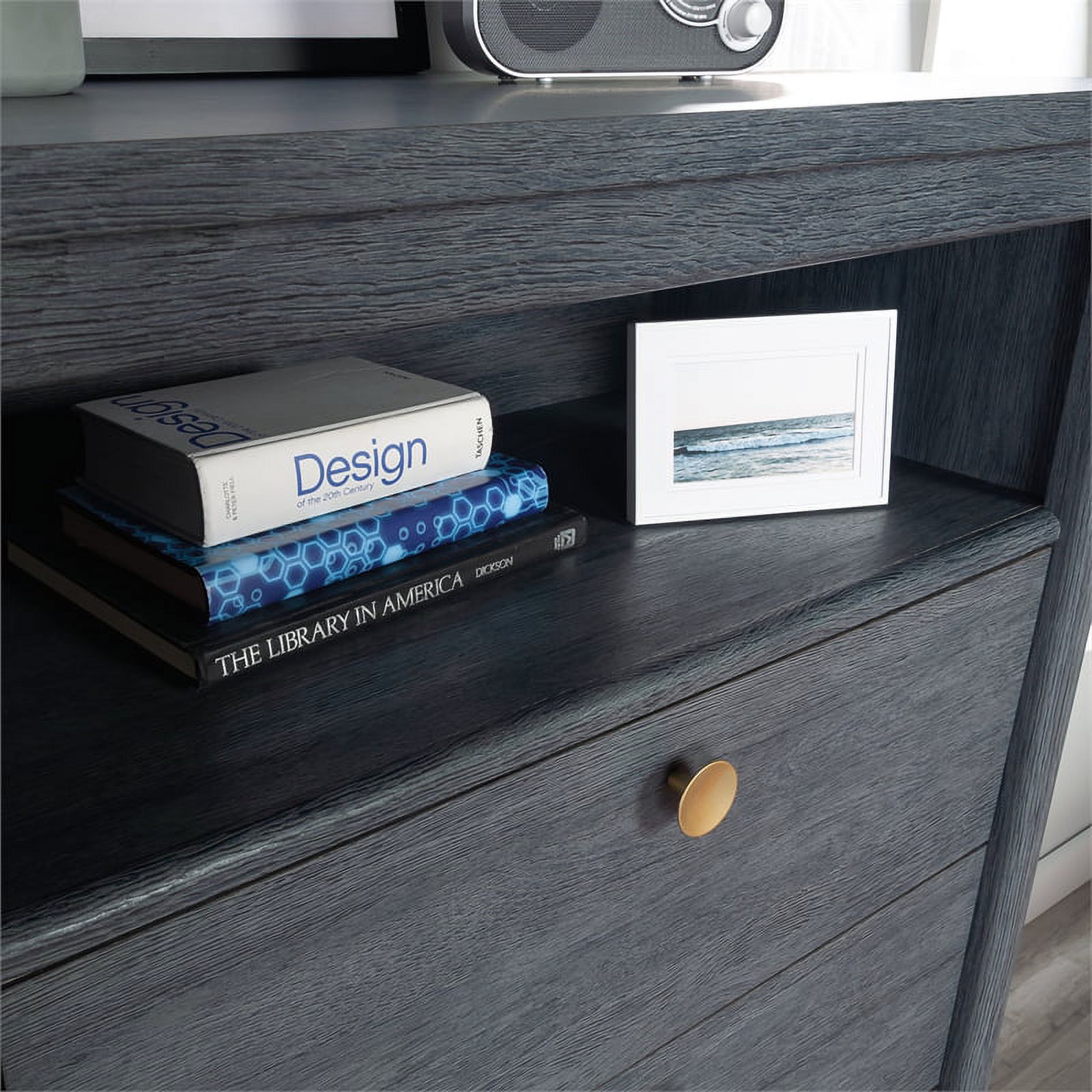 Bowery Hill Modern Engineered Wood 4-Drawer Chest in Denim Oak