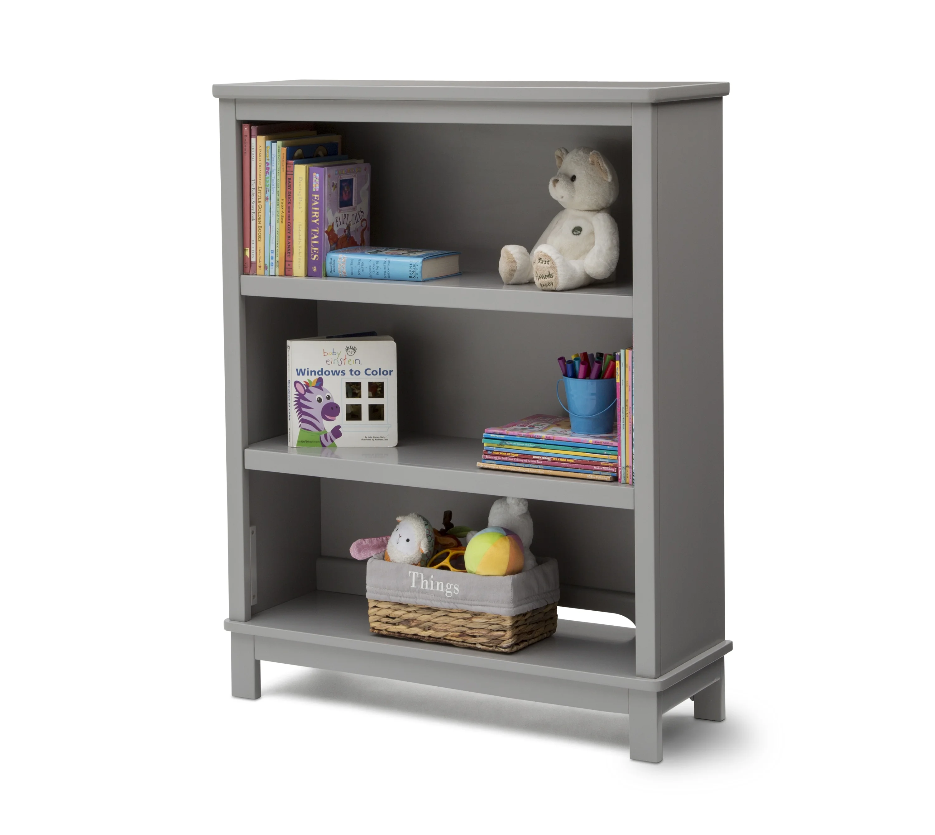 Delta Children Epic 3-Tier Kids Bookshelf, Greenguard Gold Certified, Grey