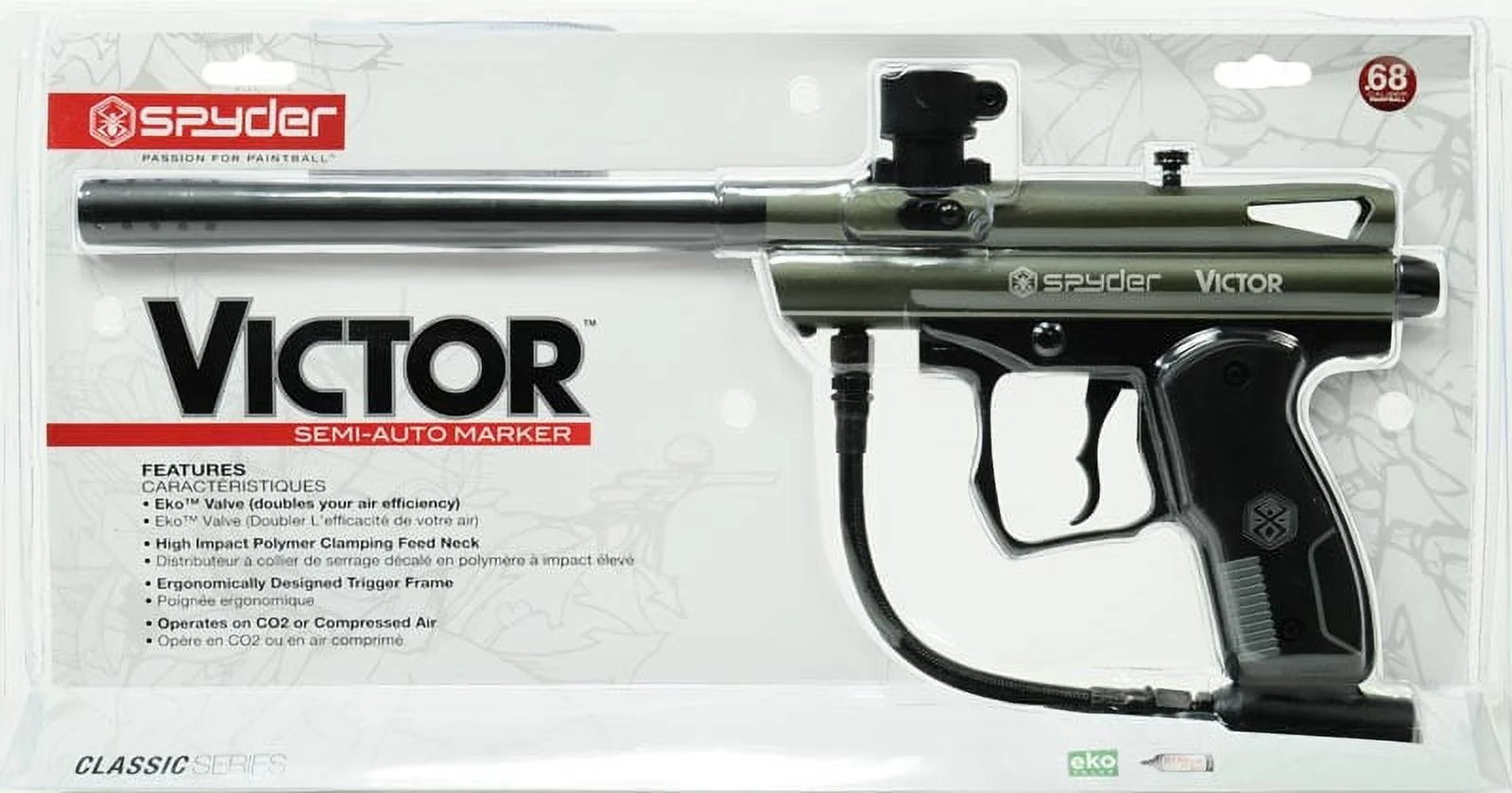 Spyder Victor Paintball Marker Gun Olive Green, Semi-Auto