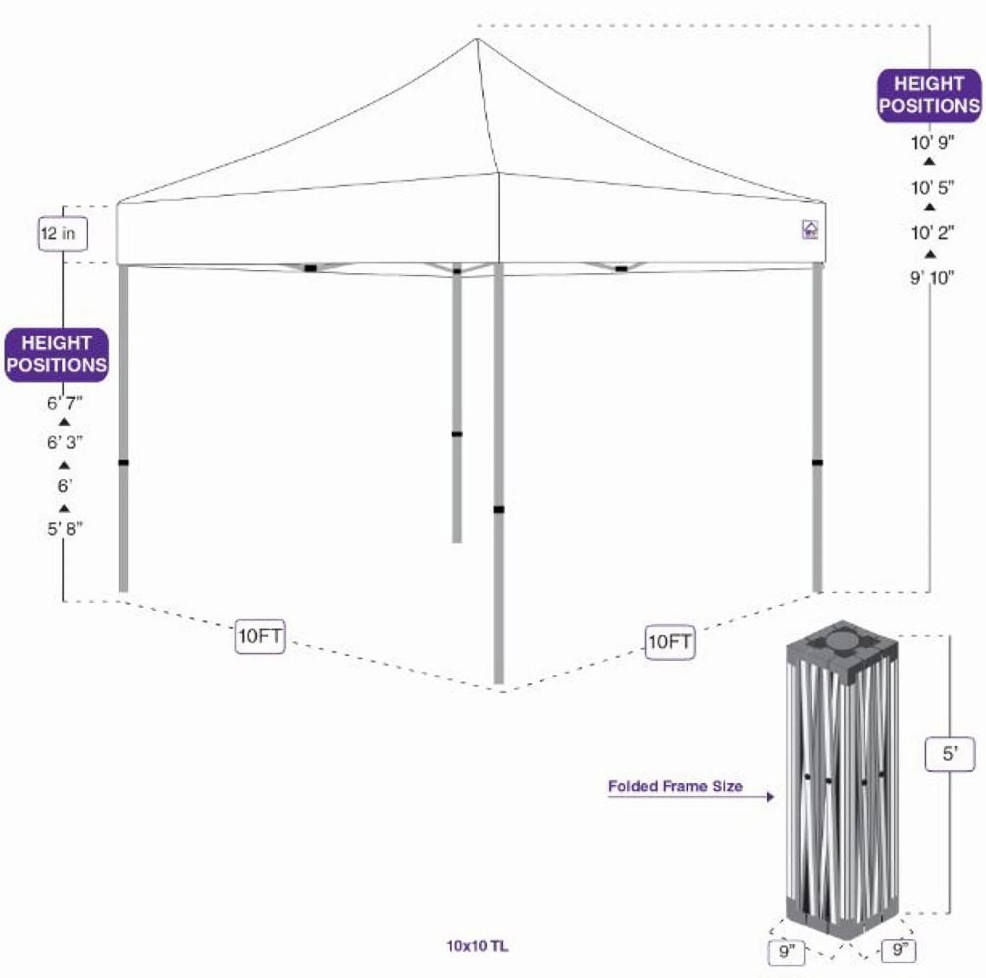 Impact Canopy 10x10 Pop Up Canopy Tent, Mesh Sidewalls, Screen Room, Steel Frame, Gazebo Enclosure, Royal Blue