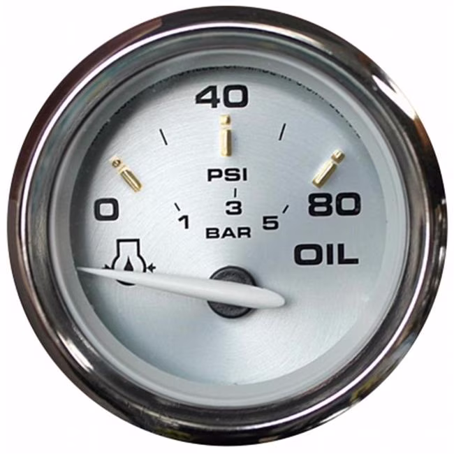 Faria Beede Instruments 19002 2 in. Kronos Oil Pressure Gauge - 80 PSI