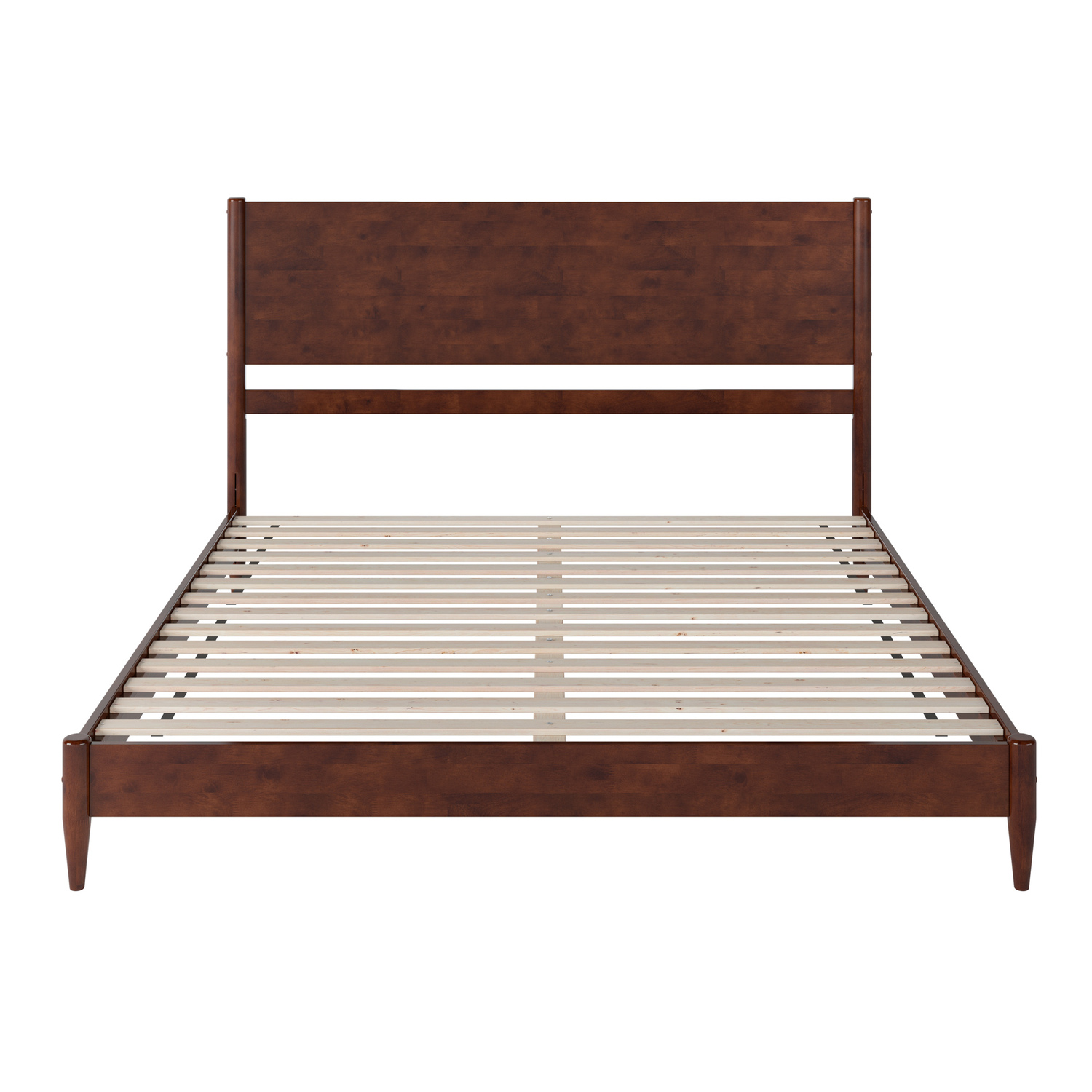 Pasadena King Wood Low Profile Platform Bed in Walnut