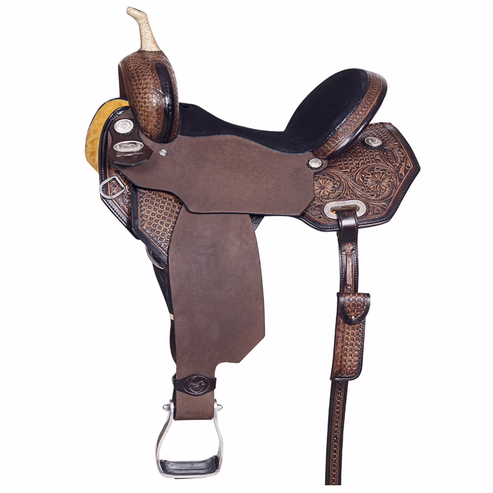 ZI COMFYTACK Horse Barrel Racing Trail Pleasure American Leather Saddle Brown