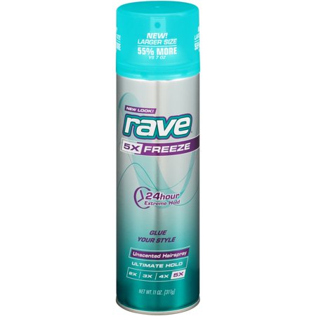 Rave® 5x Freeze Ultimate Hold Unscented Hairspray (Pack of 6)