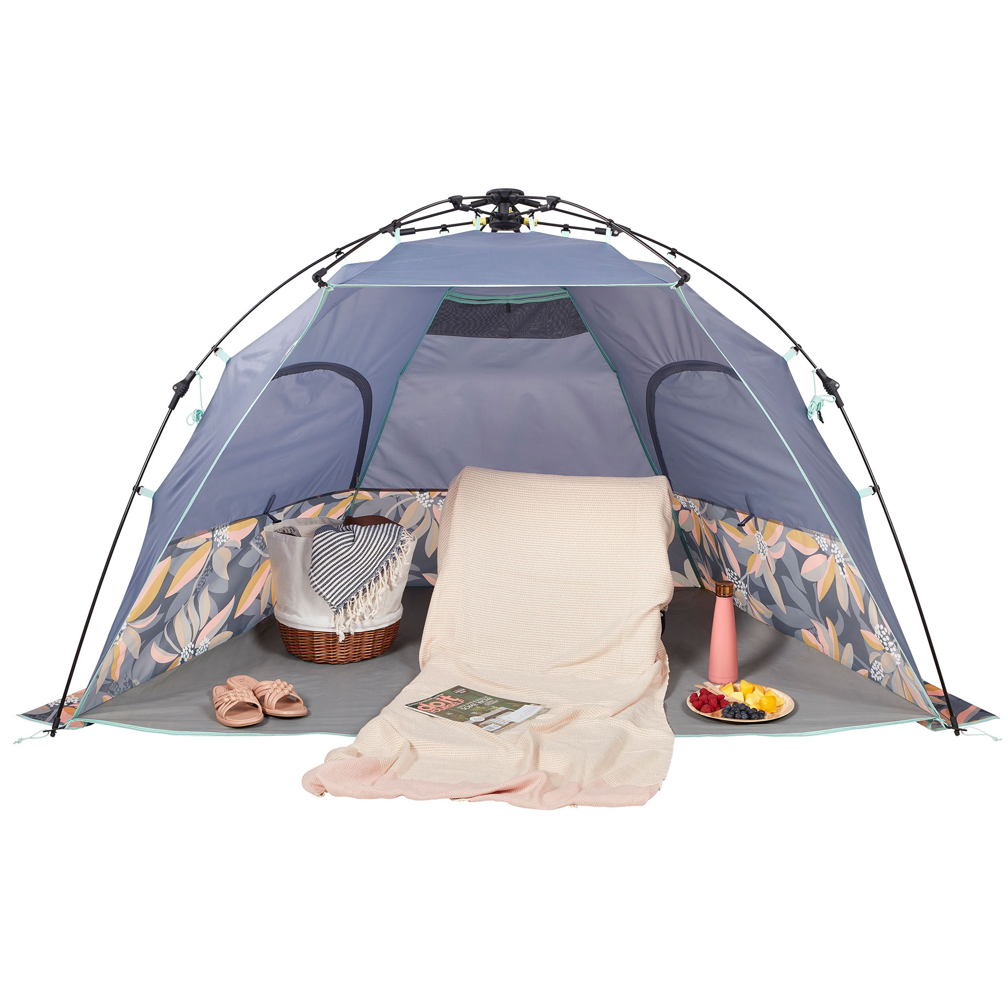 Lightspeed Outdoors Pop-Up Beach Sun Shade, Quick Shelter, Vintage Floral