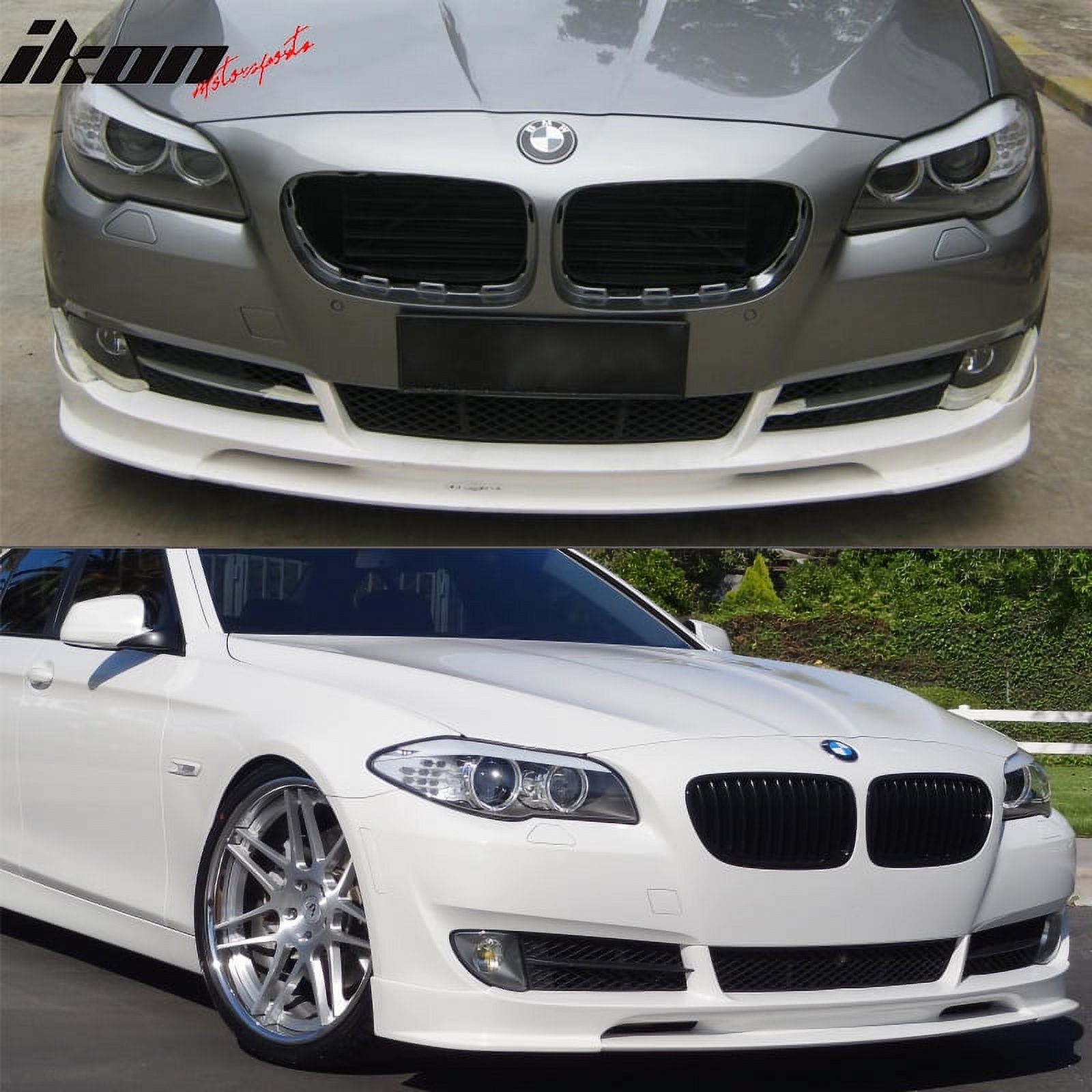 Fits 10-13 BMW F10 5 Series 3D Style Front Bumper Lip Unpainted - PU Urethane