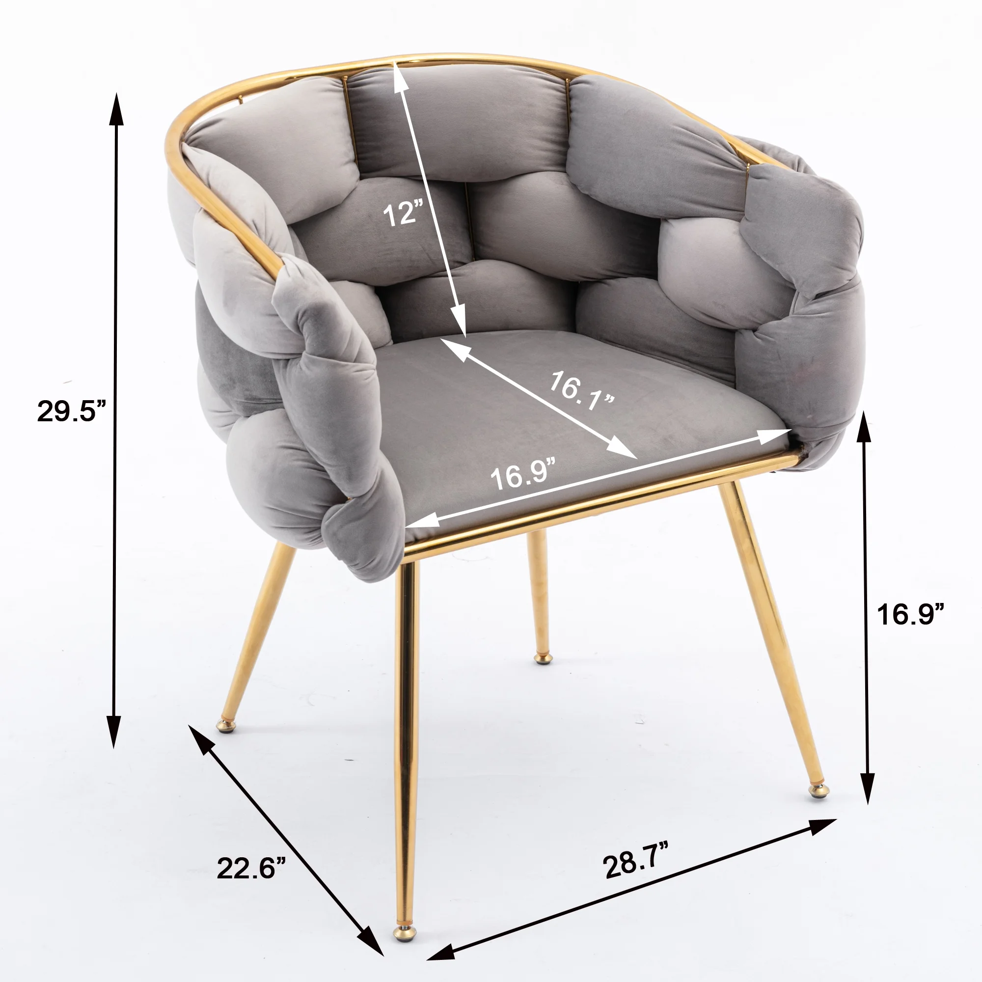 modern simple leisure velvet single sofa chair bedroom lazy person household dresser stool manicure table back chair gray