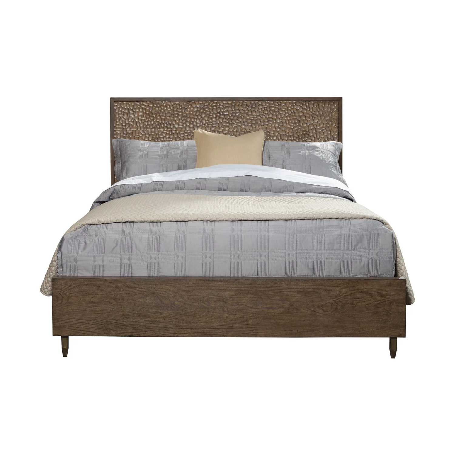 Alpine Furniture Brown Pearl Queen Panel Bed in Brown Bronze