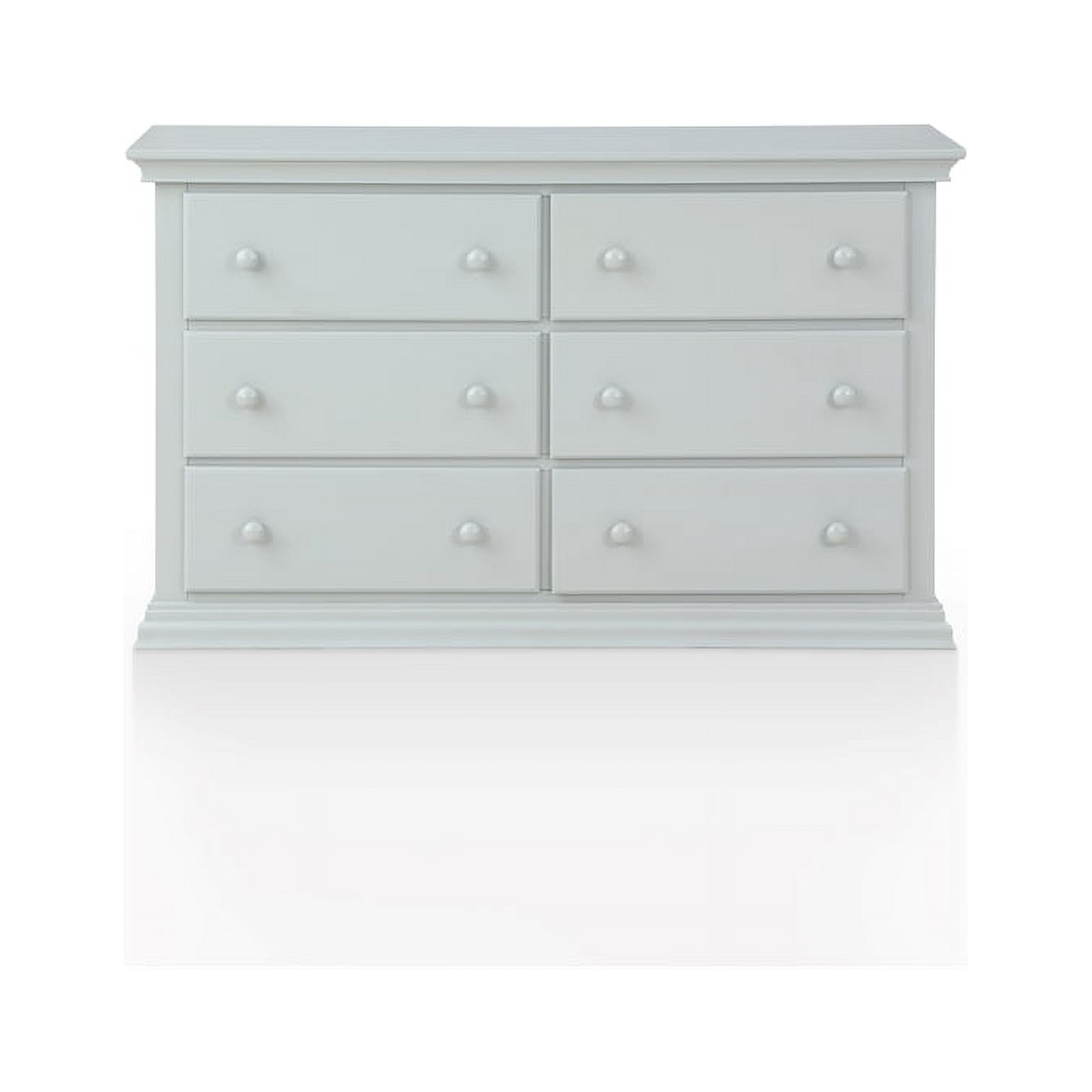 Suite Bebe Universal 6-Drawer Traditional Wood Double Dresser in Gray