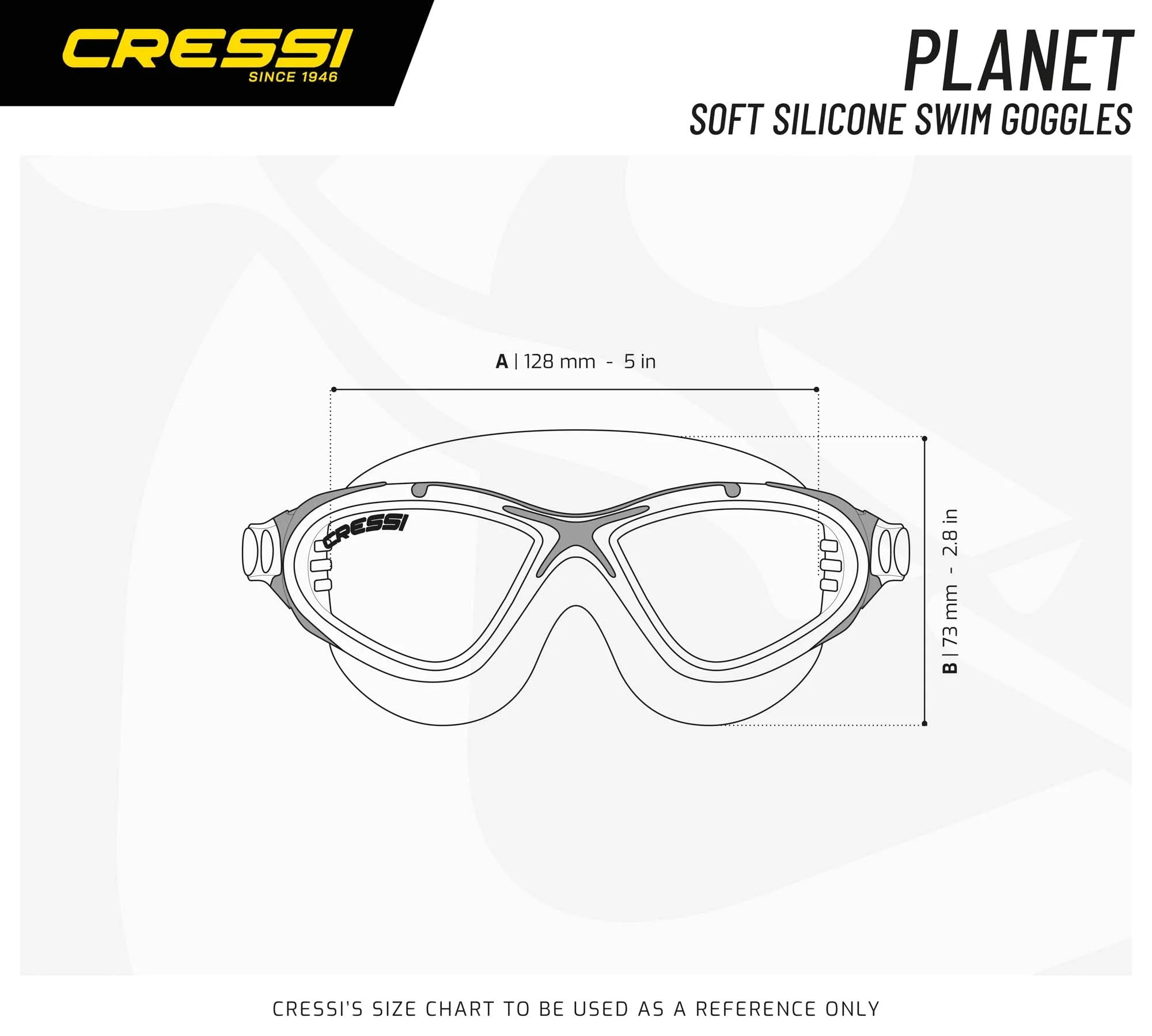 Cressi Planet Crystal Silicone Swim Goggles, Clear/White/Pink (DE202640) (Clear/White/Lilac, Clear Lens)