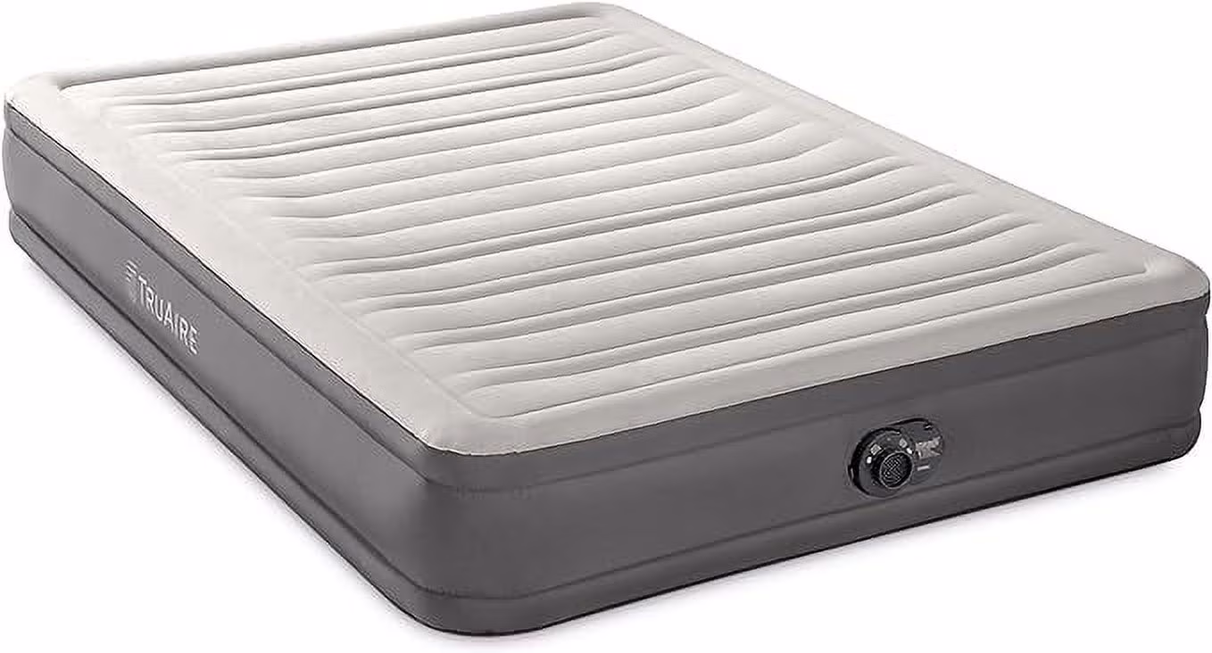 Open Box Intex 64023ED TruAire Luxury Air Mattress: Queen Size 13in Bed Height - Gray