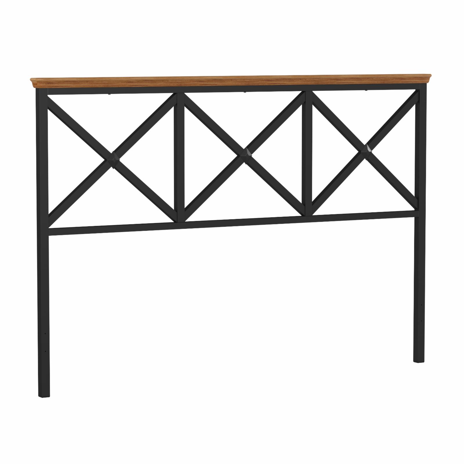 Hillsdale Ashford Mid-Century Wood/Metal Headboard for King Bed in Black/Oak