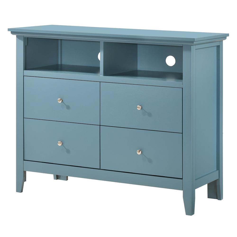 Passion Furniture Hammond Teal 4 Drawer Chest of Drawers (42 in L. X 18 in W. X 36 in H.)