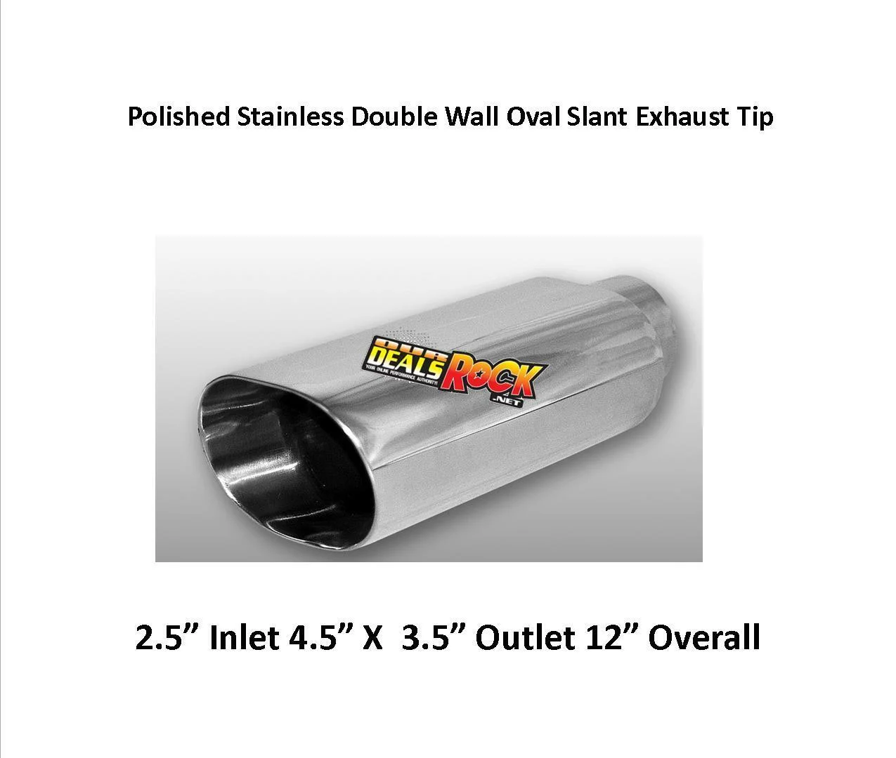 Brand New Polished Stainless Double Wall Exhaust Tip 2.5