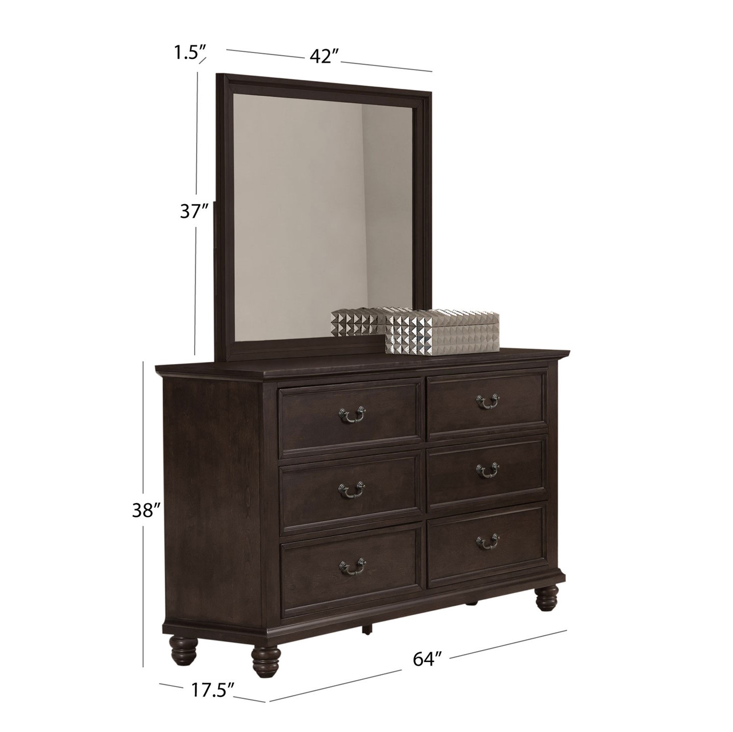 Devon & Claire Carly Traditional Wooden Dresser, Brown