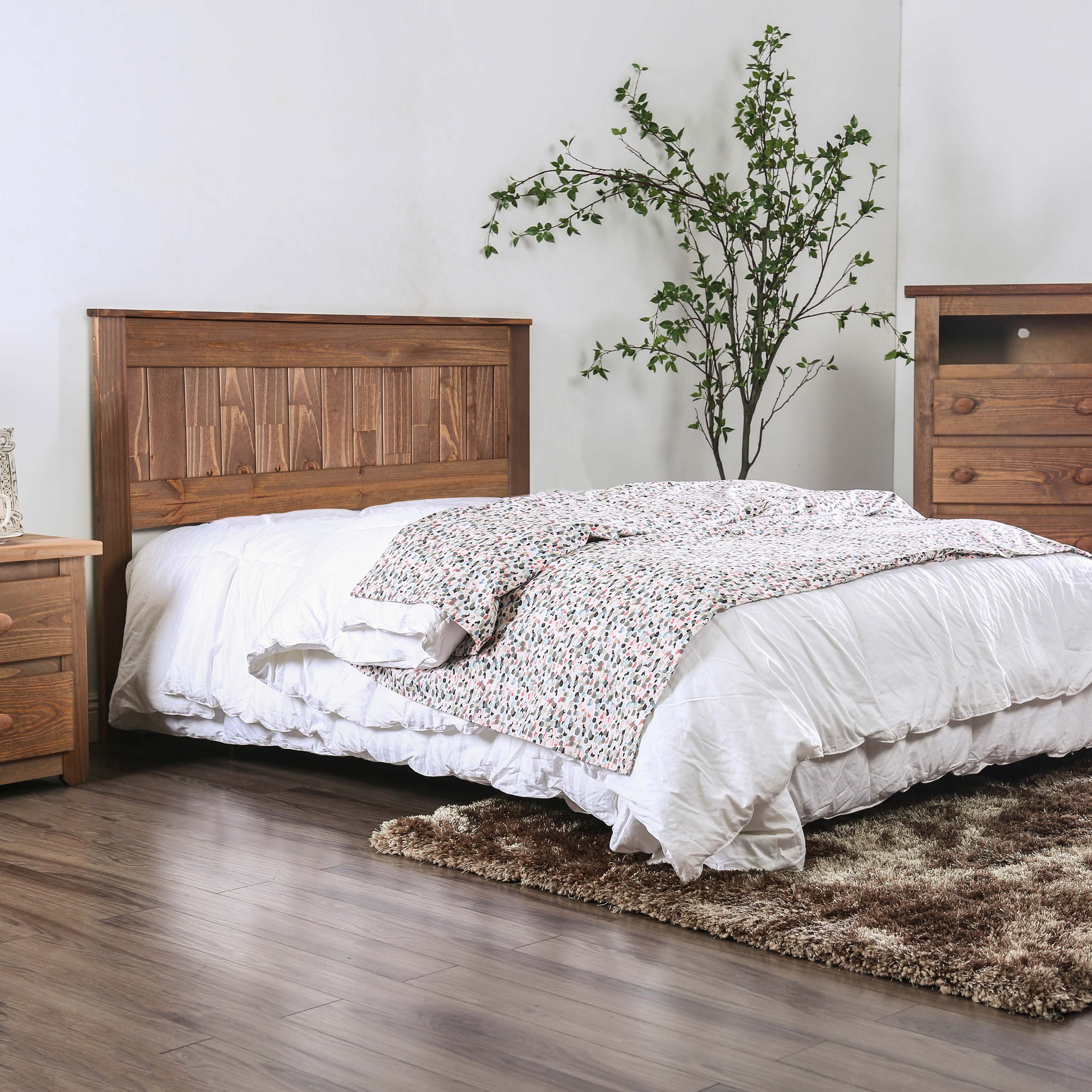 Furniture of America Rayner Rustic Natural Solid Pine Wood Headboard by  Full