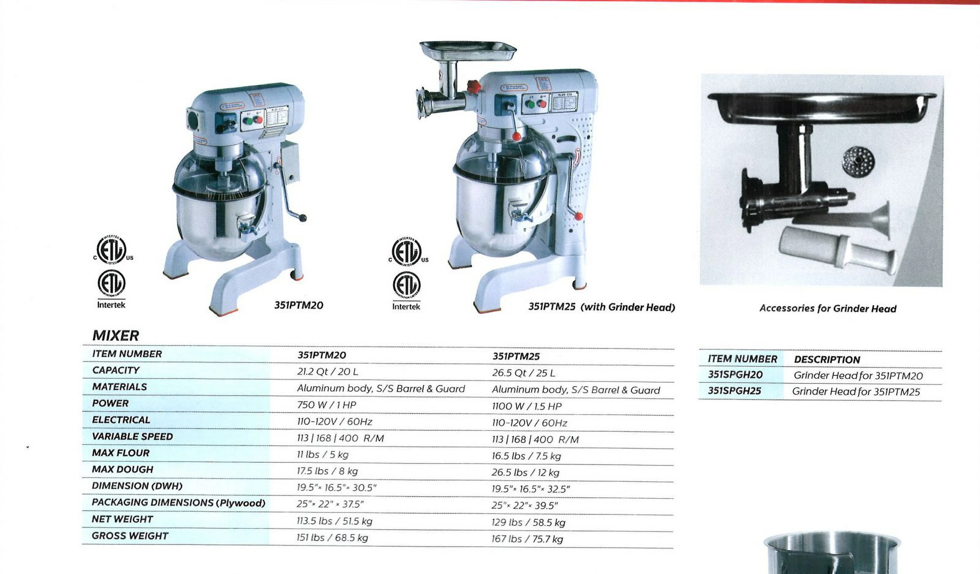 20 qt Commercial Bakery Restaurant Dough Mixers 750W