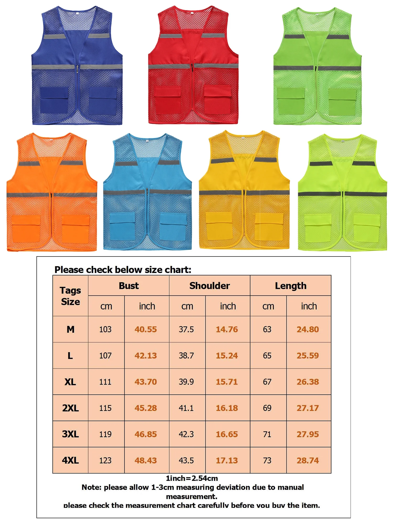 Niuer Ladies Breathable WorkWear Safety Vests Women Reflective High Visibility Vest Solid Color Work Mesh Hollow Fluorescent