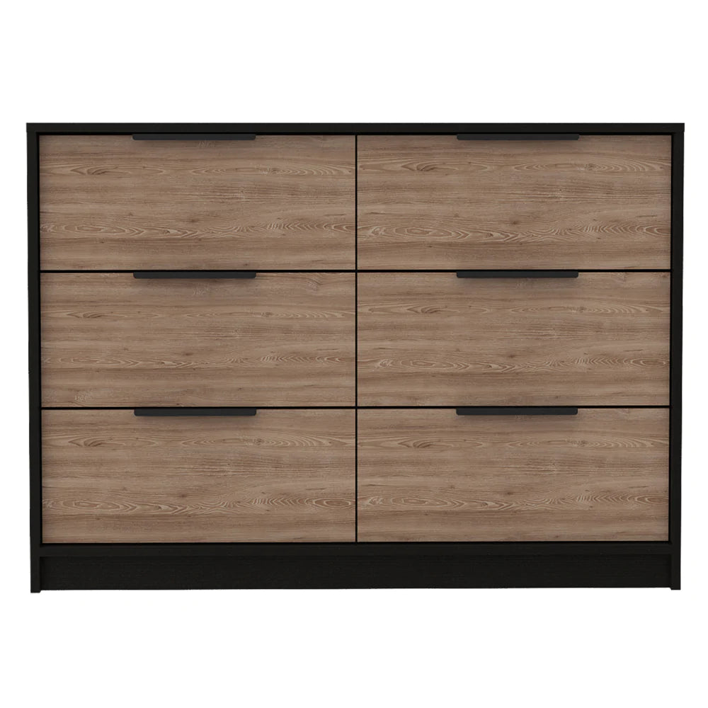 Boahaus Betty Dresser, Manufactured Wood, for Adults, Black Wengue / Pine