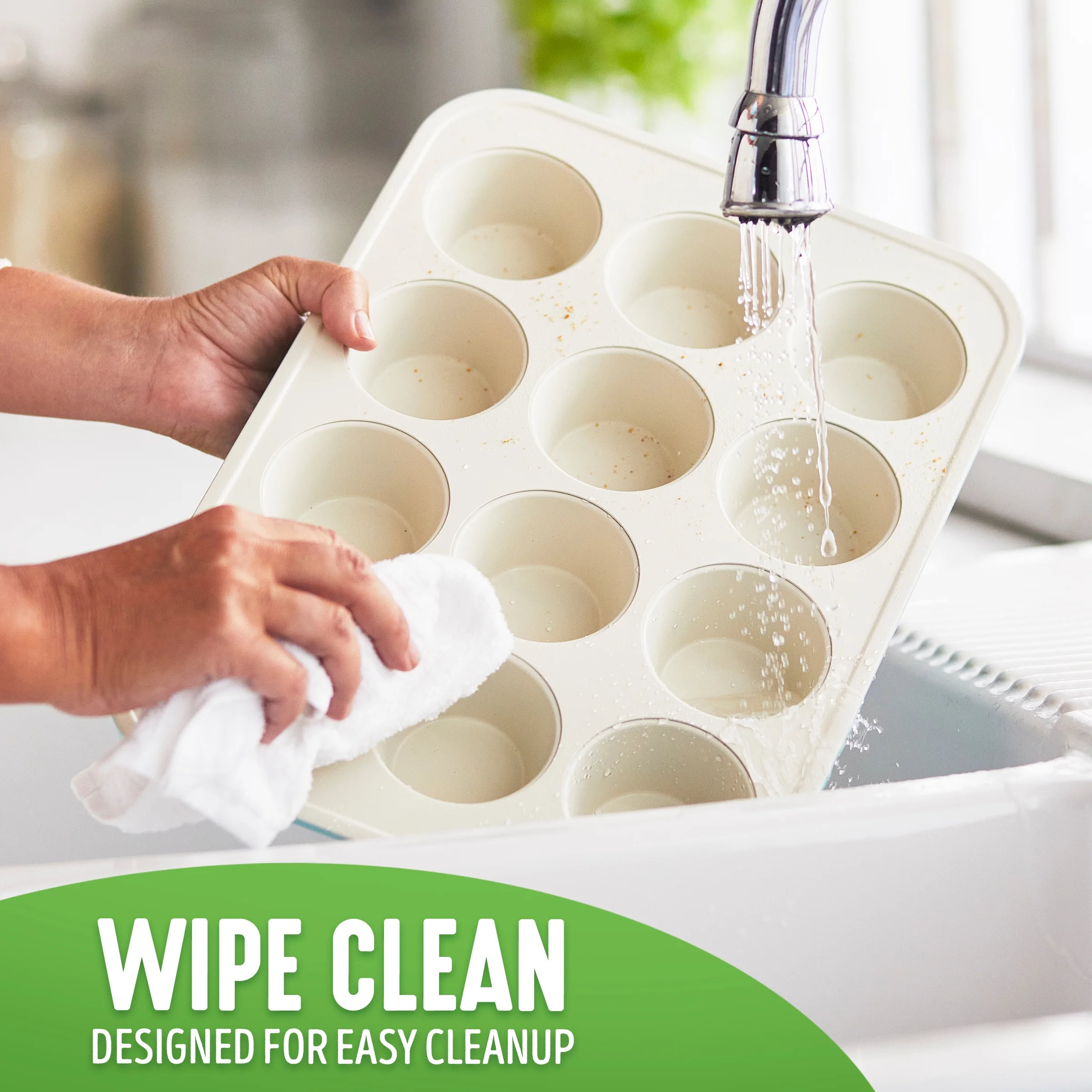 GreenLife 12 Cup Muffin Pan, Healthy Ceramic Nonstick Bakeware 2.85