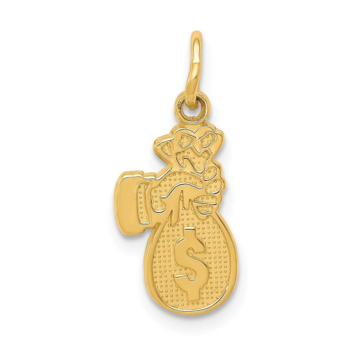 Carat in Karats 14K Yellow Gold Money Bag Pendant Charm (21mm x 9mm)