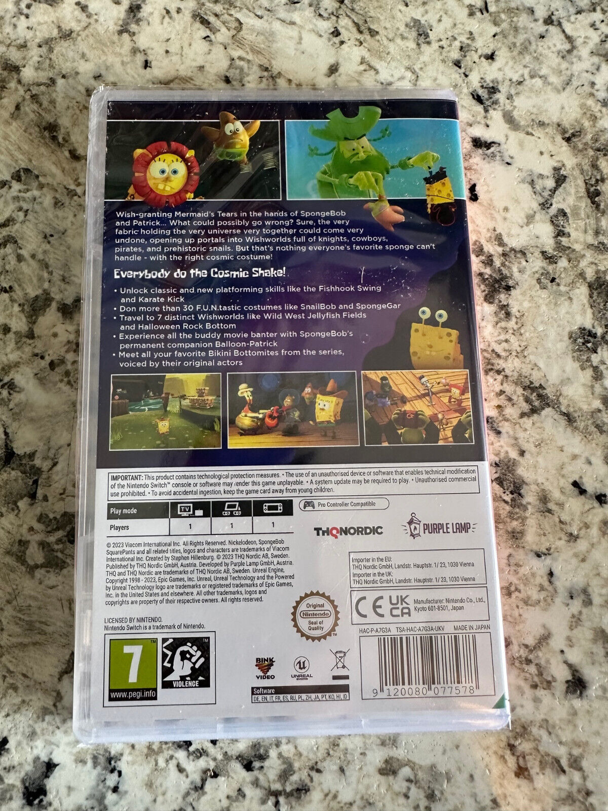 Spongebob Square Pants Cosmic Shake Nintendo Switch Brand New Factory Sealed