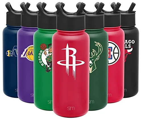 Simple Modern NBA Houston Rockets 32oz Water Bottle with Straw Lid Insulated Stainless Steel Summit