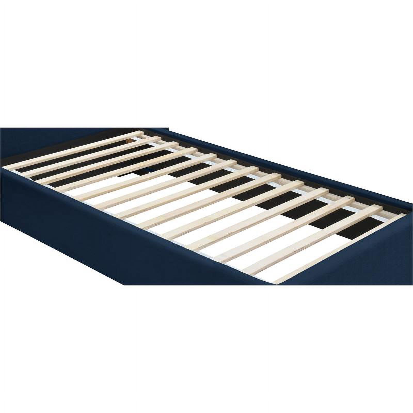 Meridian Furniture Pierce Navy Linen Textured Fabric Twin Bed