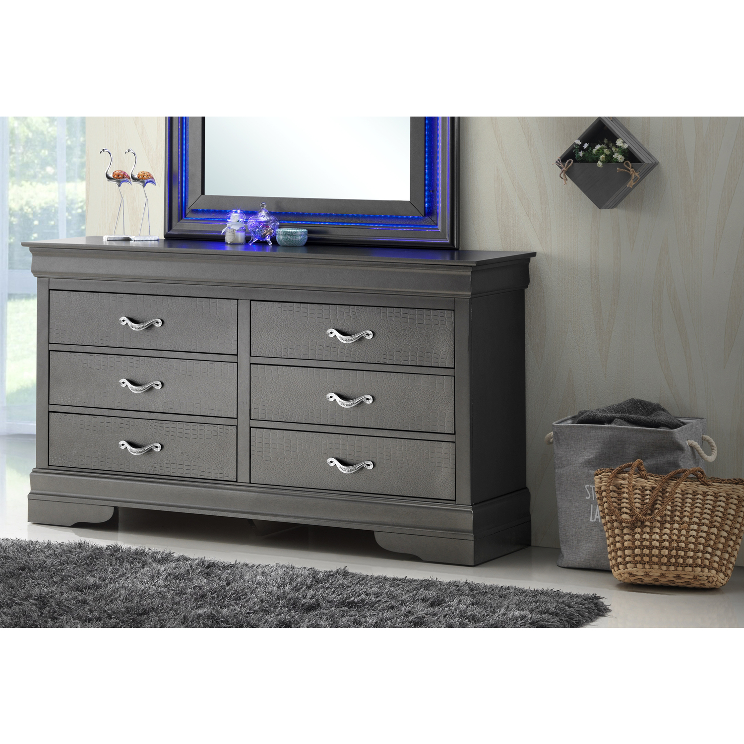 LYKE Home Dresser , Metalic Black