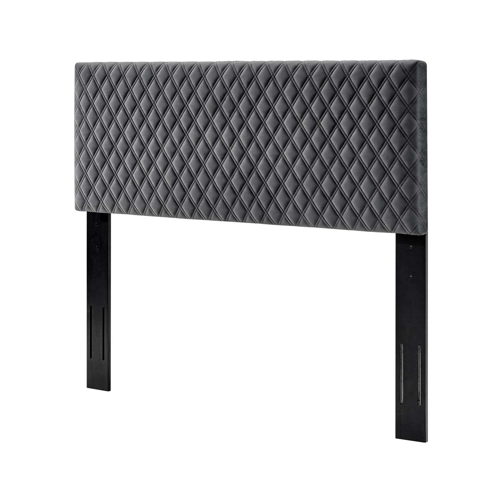 Headboard, Full Queen Size, Velvet, Dark Grey Gray, Modern Contemporary Urban Design, Bedroom Master Guest Suite