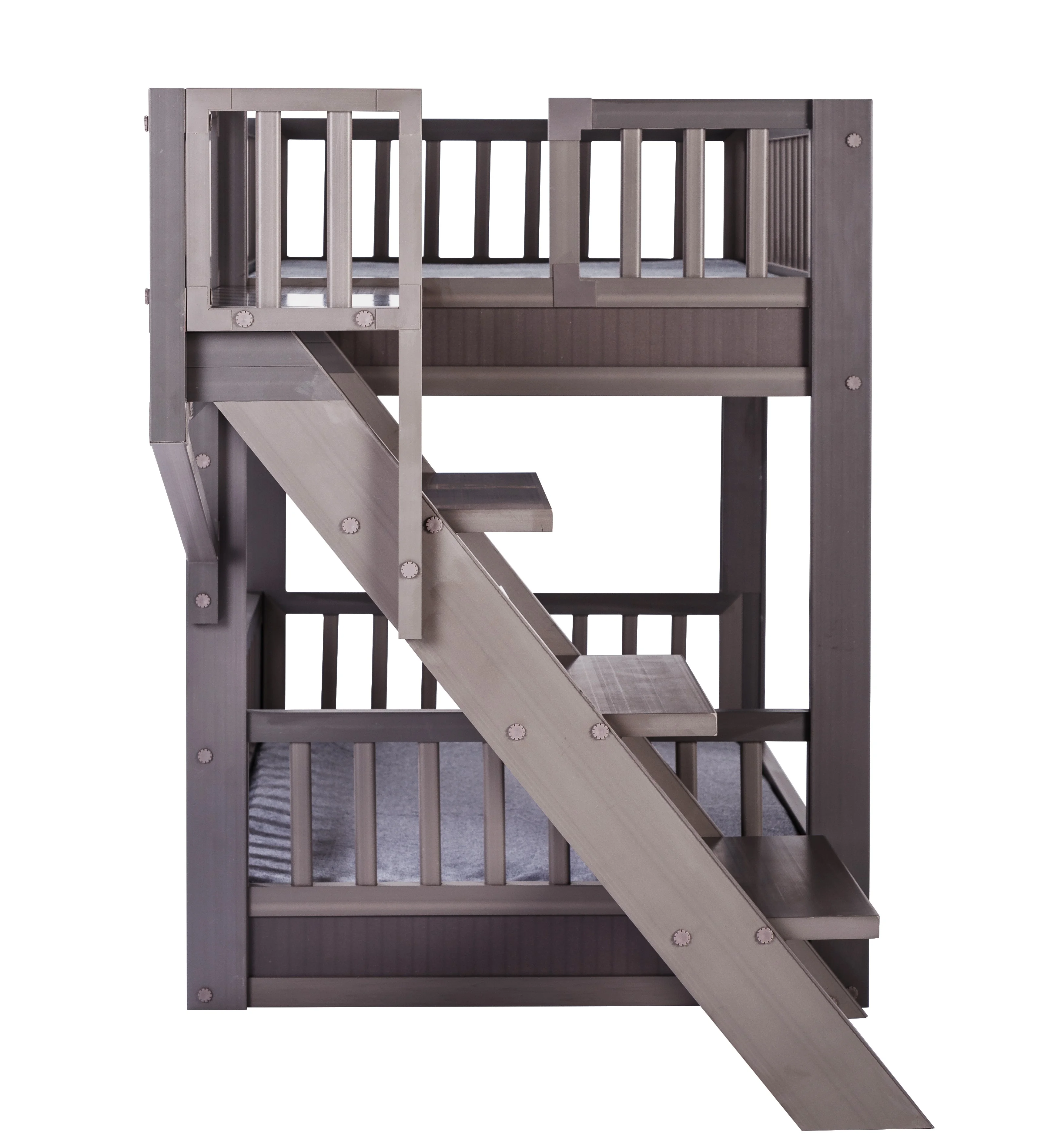 Ecoflex Dog Bunk Bed with Removable Cushions, Gray