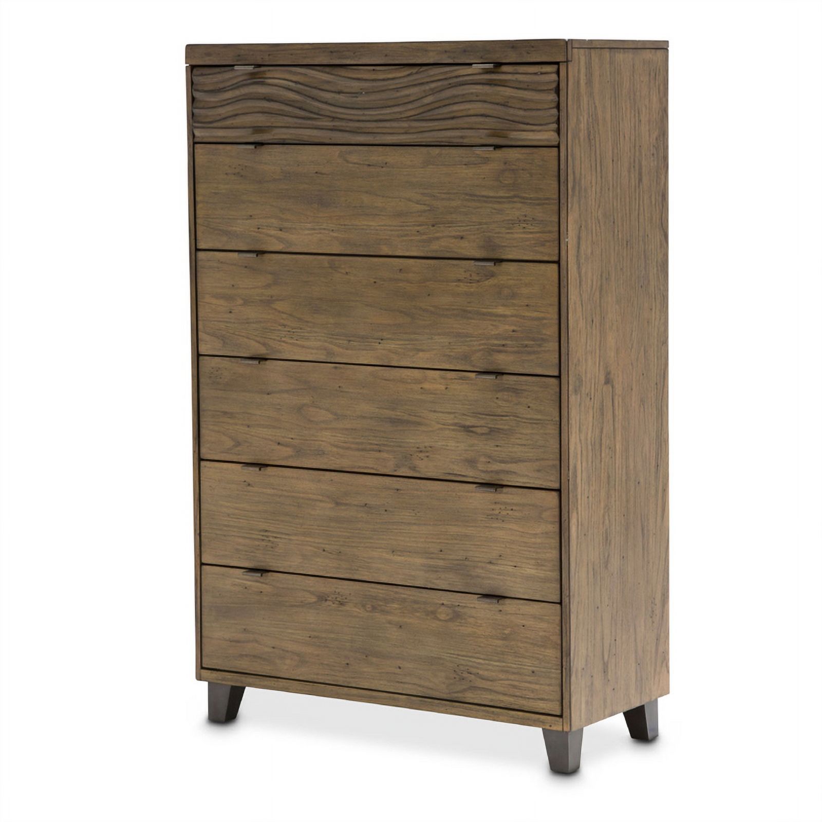 Michael Amini Del Mar Sound 6-Drawer Contemporary Wood Chest in Boardwalk Brown