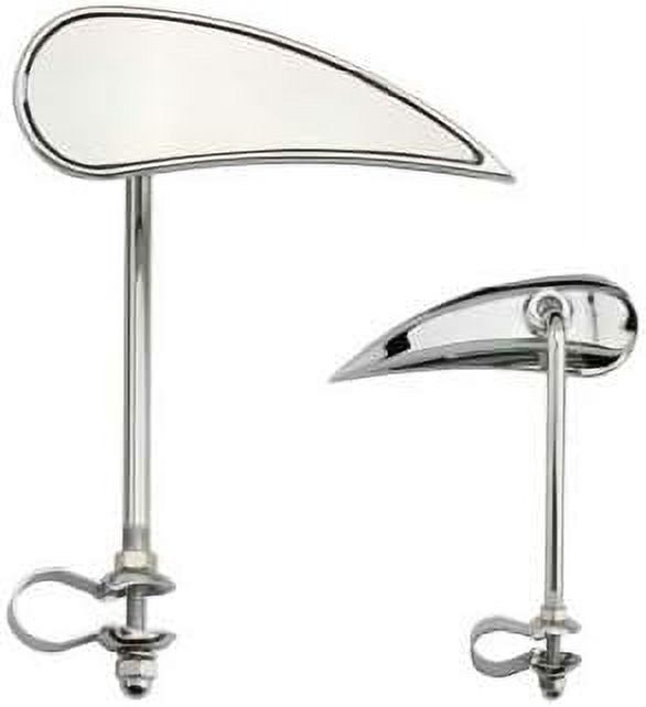 Blade Mirror Right Chrome. Bike Mirror, Bicycle Mirror, Beach Cruiser, Limo, Stretch Bike, BMX, Track, Fixie, Mountain Bikes