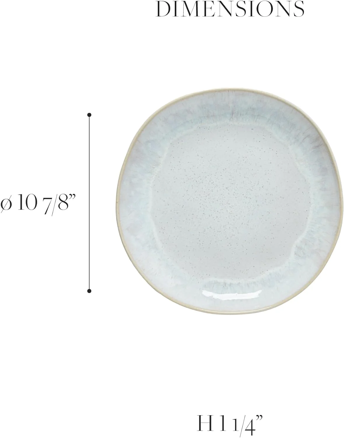 Ceramic Stoneware 11'' Dinner Plate - Eivissa Collection, Sand Beige | Microwave & Dishwasher Safe Dinnerware | Food Safe Glazing | Restaurant Quality Tableware
