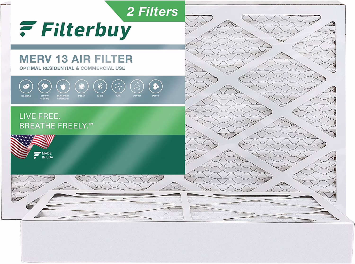 Filterbuy 8x24x4 MERV 13 Pleated HVAC AC Furnace Air Filters (2-Pack)