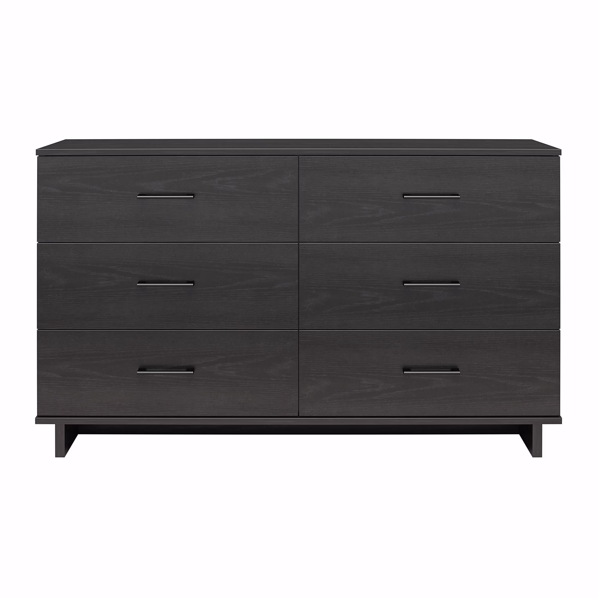 Ameriwood Home Southlander 6 Drawer Wide Dresser, Black Oak