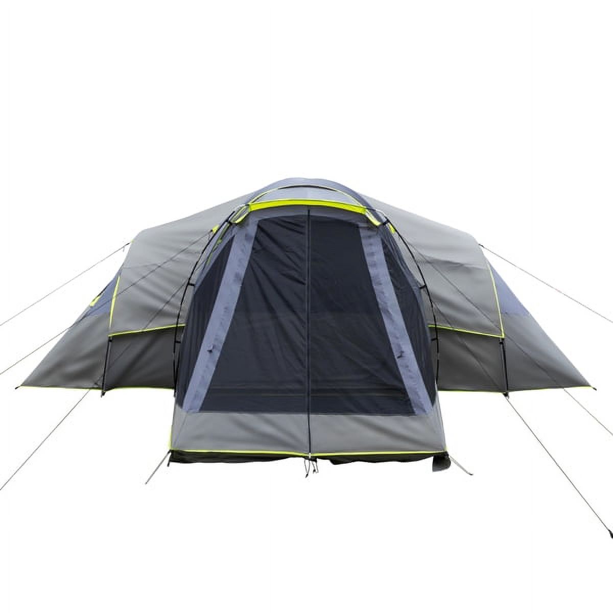 Bornmio 522*260*210cm Can Accommodate 10 People Three Rooms Polyester Cloth Fiberglass Poles Camping Tents Family Tents Dark Gray
