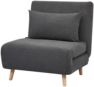 YZboomLife Artdeco Home Tustin Convertible Sleeper Chair \u2013 3 in 1 Chair Bed  Compact  Design  32-Inch (Mustard)