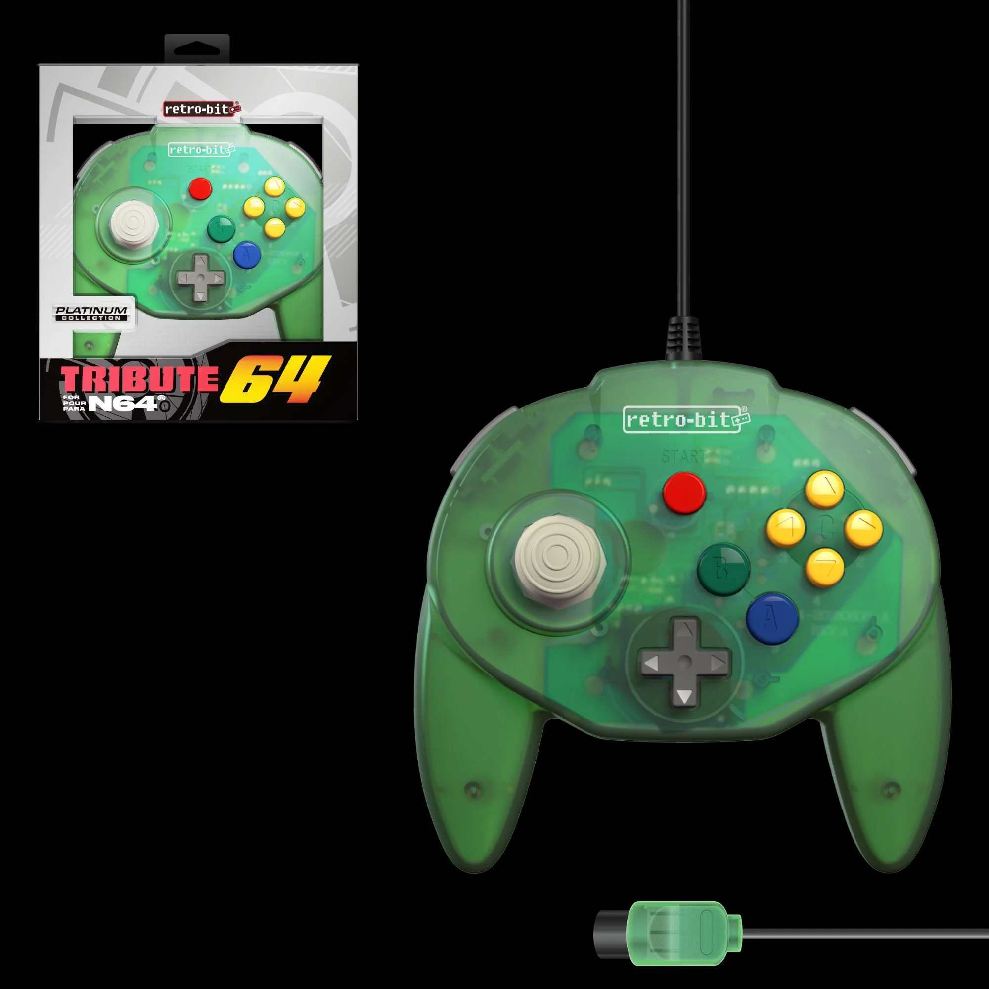 Retro Bit Tribute64 Controller Gamepad - N64 Port