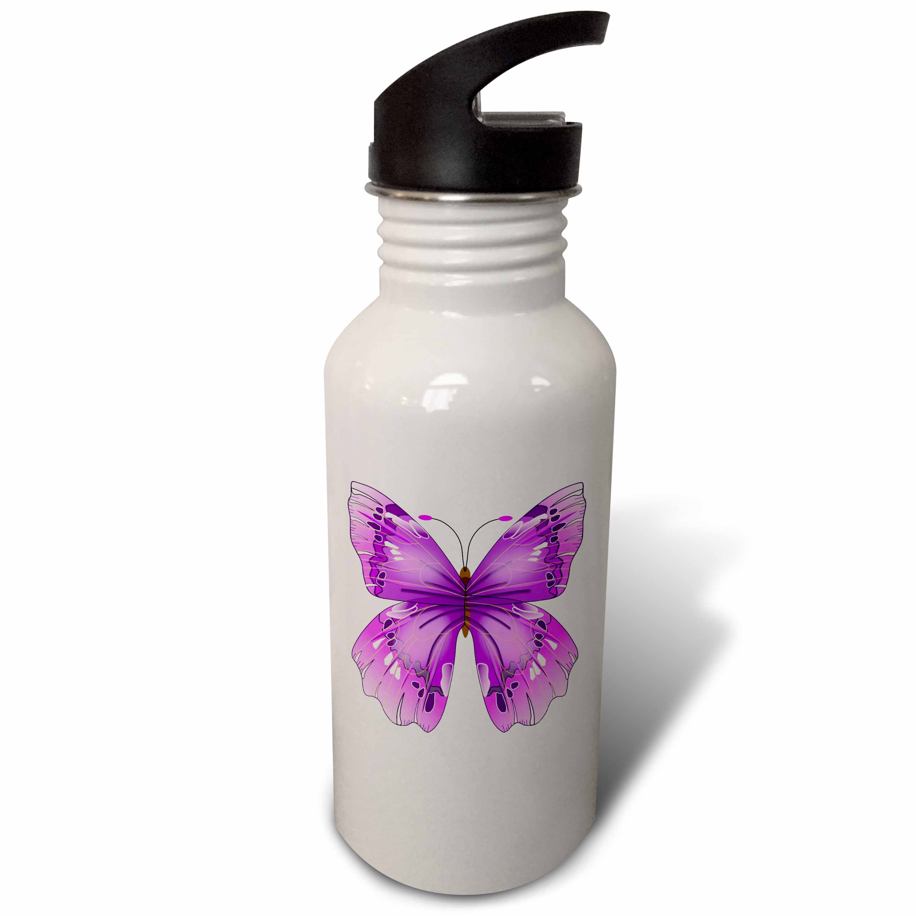 Large Purple Butterfly 21 oz Sports Water Bottle wb-62044-1