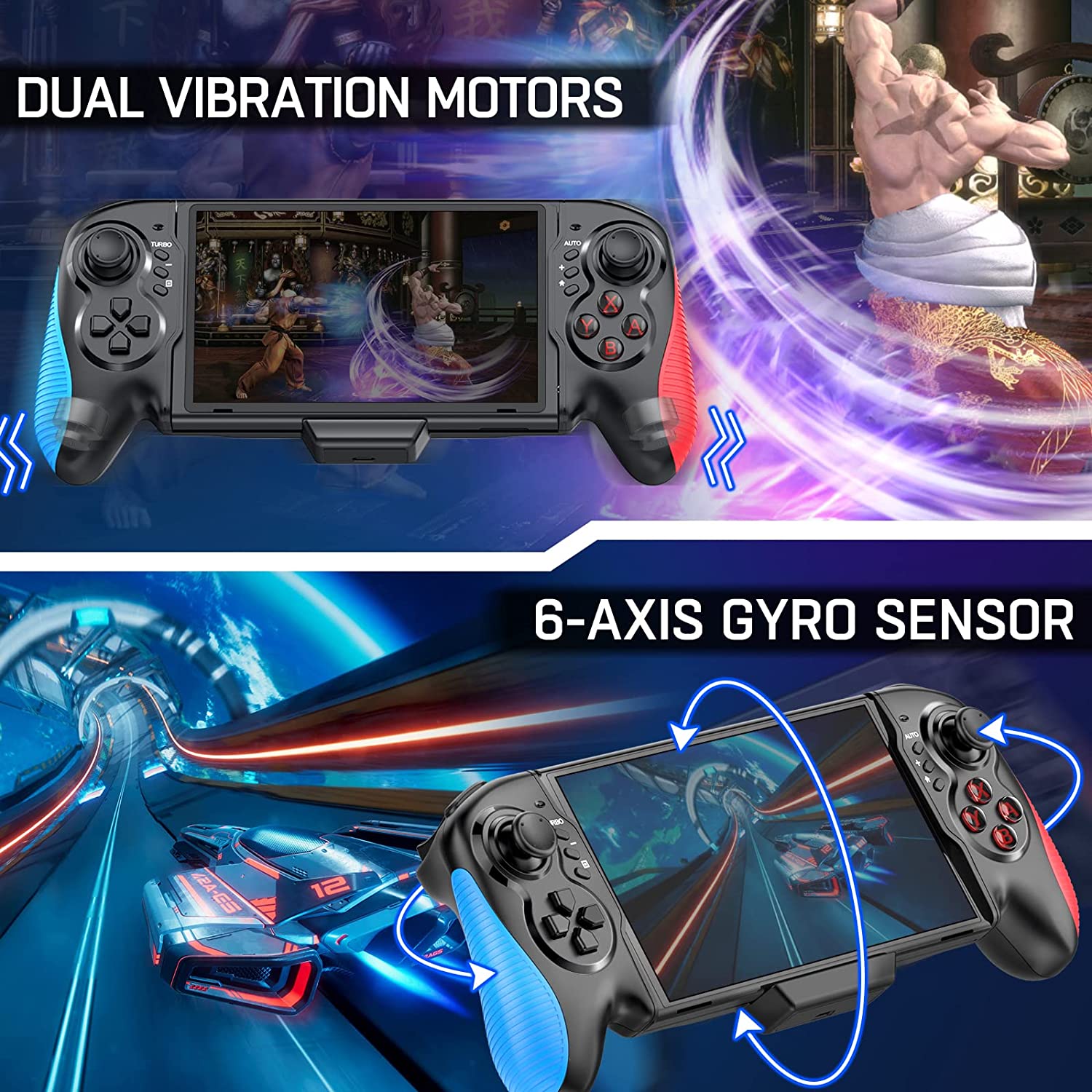 Controller for Nintendo Switch/OLED, One-Piece Joypad Controller Replacement for Nintendo Switch Pro Controller,with Adjustable TURBO and Dual Motor Vibration