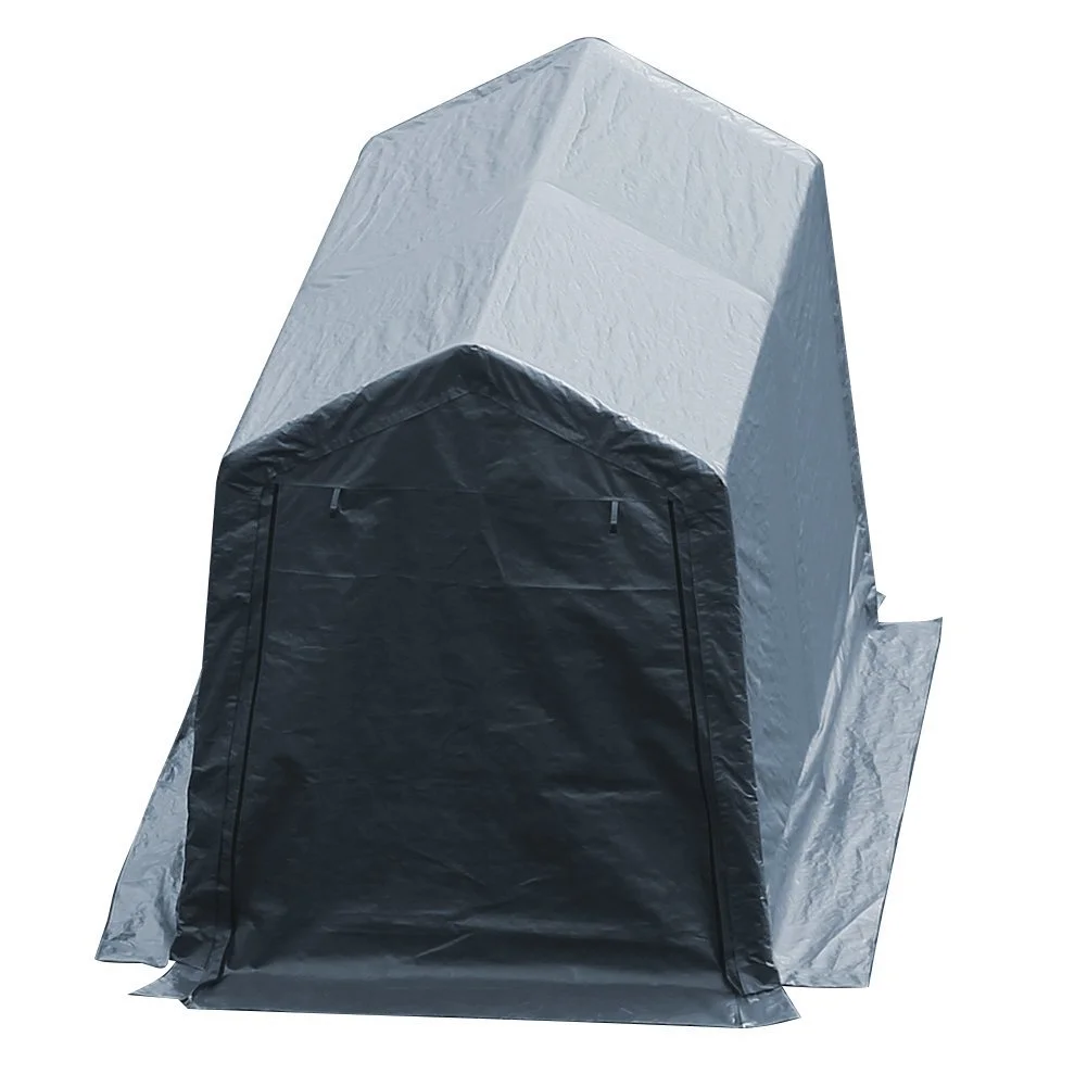 Abba Patio Storage Shelter 7 x 12- ft Outdoor Shed Heavy Duty Canopy, Grey