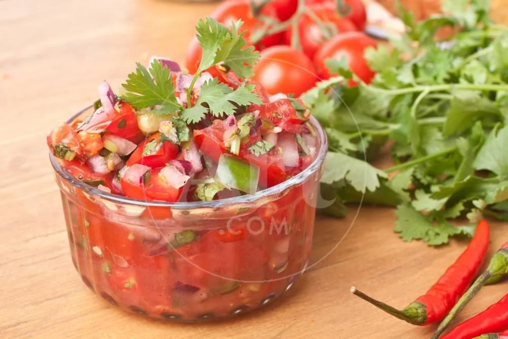 Fresh Hot Raw Salsa with Tomatoes, Onions, Chili and Cilantro, Unframed Photographic Print Wall Art by Olgany Sold by Art.Com