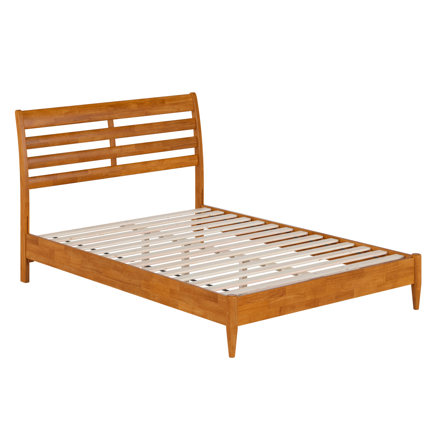Savannah Full Wood Low Profile Platform Bed in Light Toffee